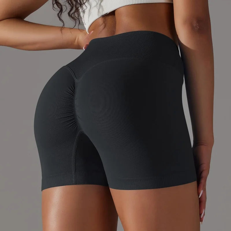 OVESPORTCN Women High Waist Yoga Shorts Breathable Fabric