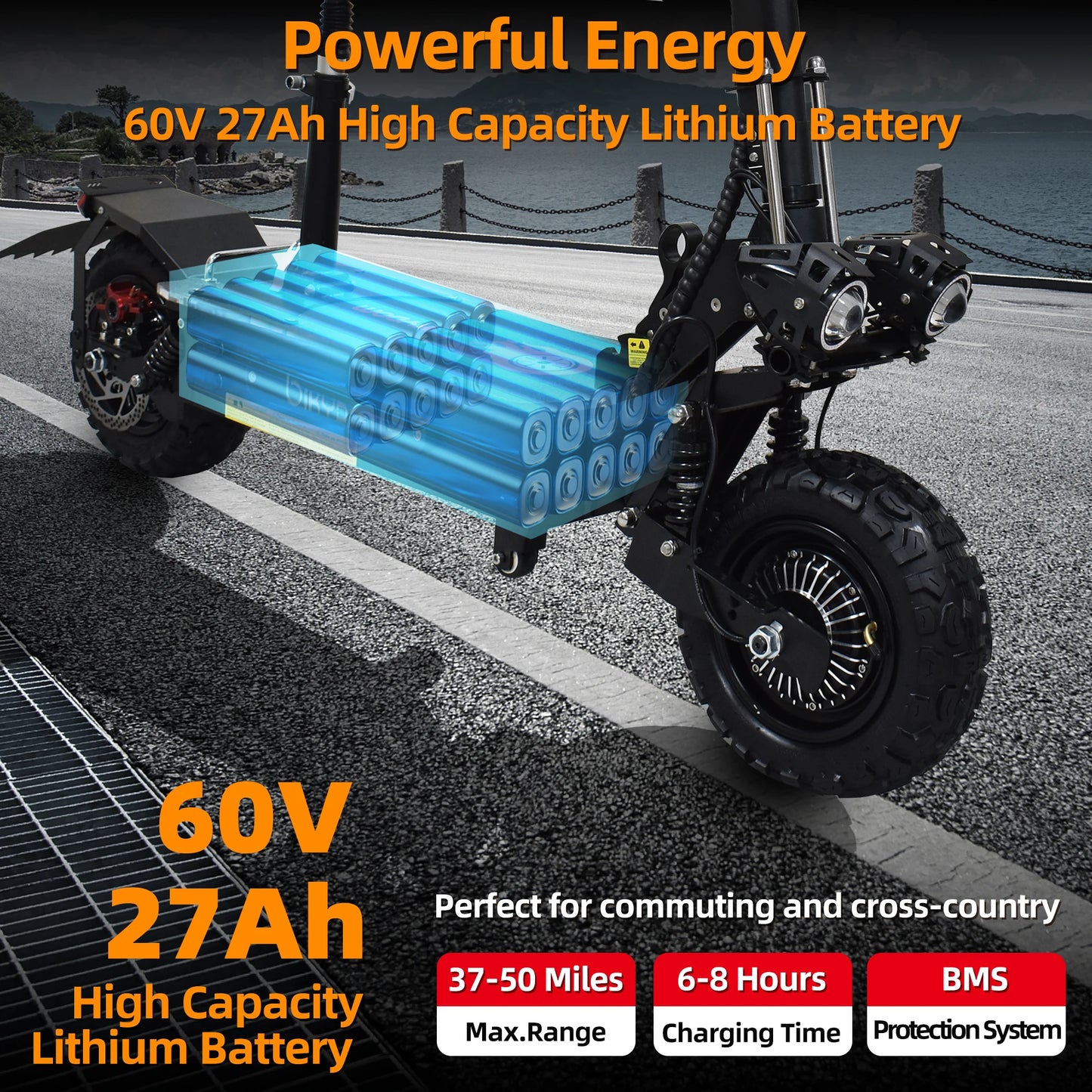 STAKYOMO 5600W Dual Motors Electric Scooter 50 MPH