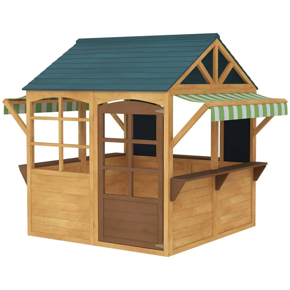 Outdoor Foldable Playhouse Cottage With Five Windows For Kids