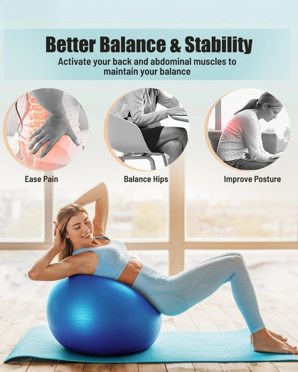 Hign Concerned Yoga Ball Anti Slip Stability Swiss Ball