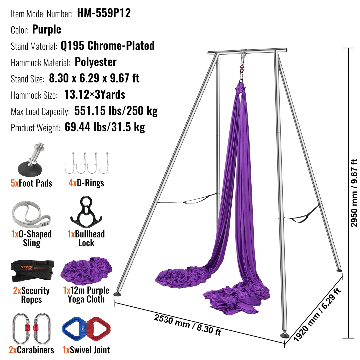 SucceBuy Aerial Yoga Frame And Hammock Stand Indoor Outdoor
