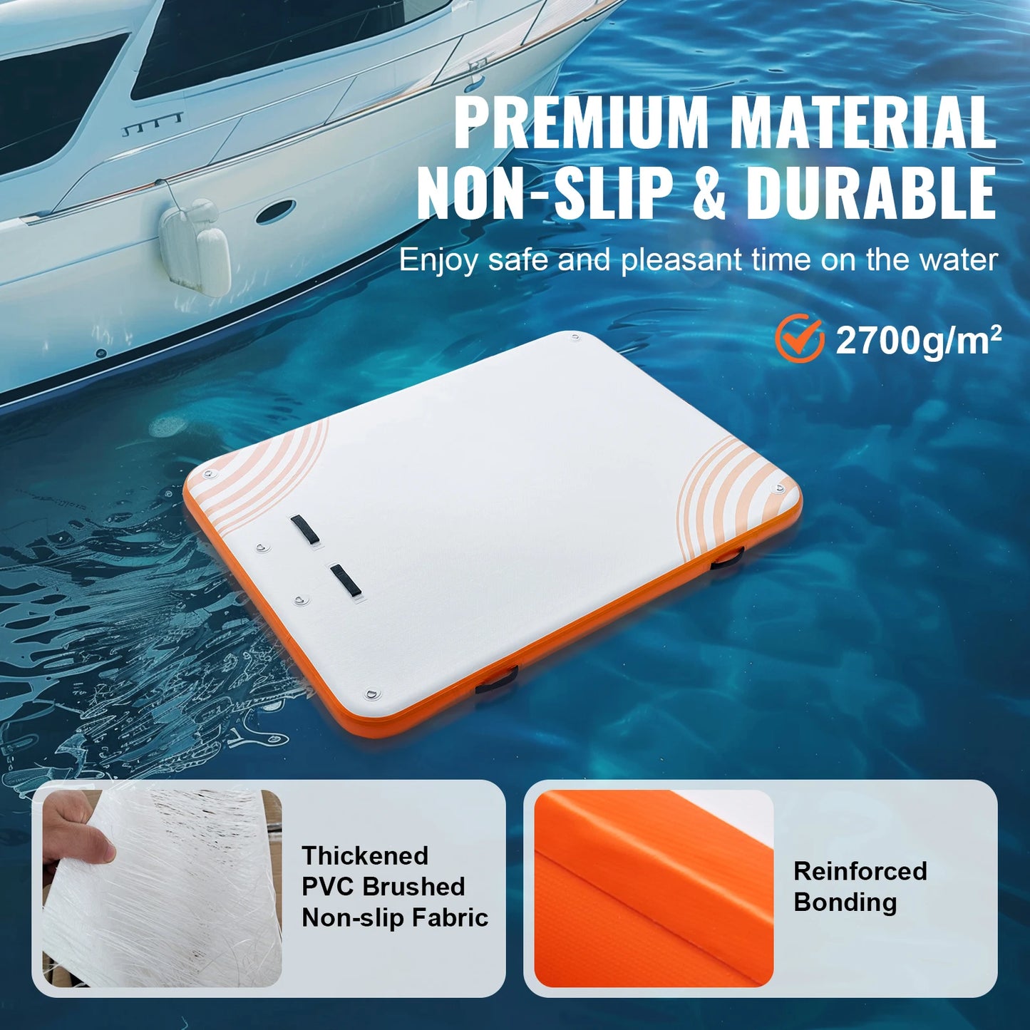 VEVOR Inflatable Floating Dock with Detachable Ladder for Pool