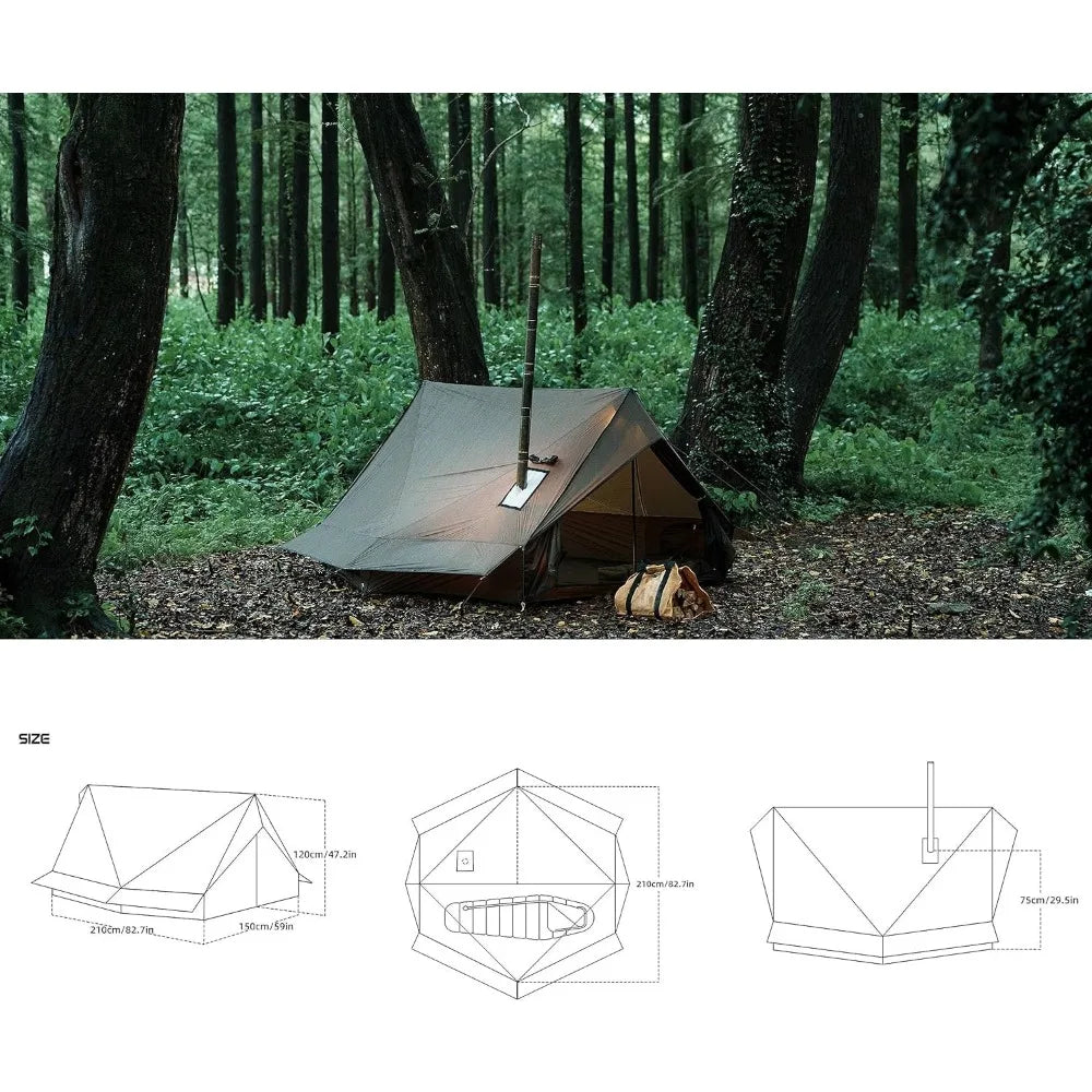 Hot Tent With Stove Jack 4 Season Shelter For 1 To 4