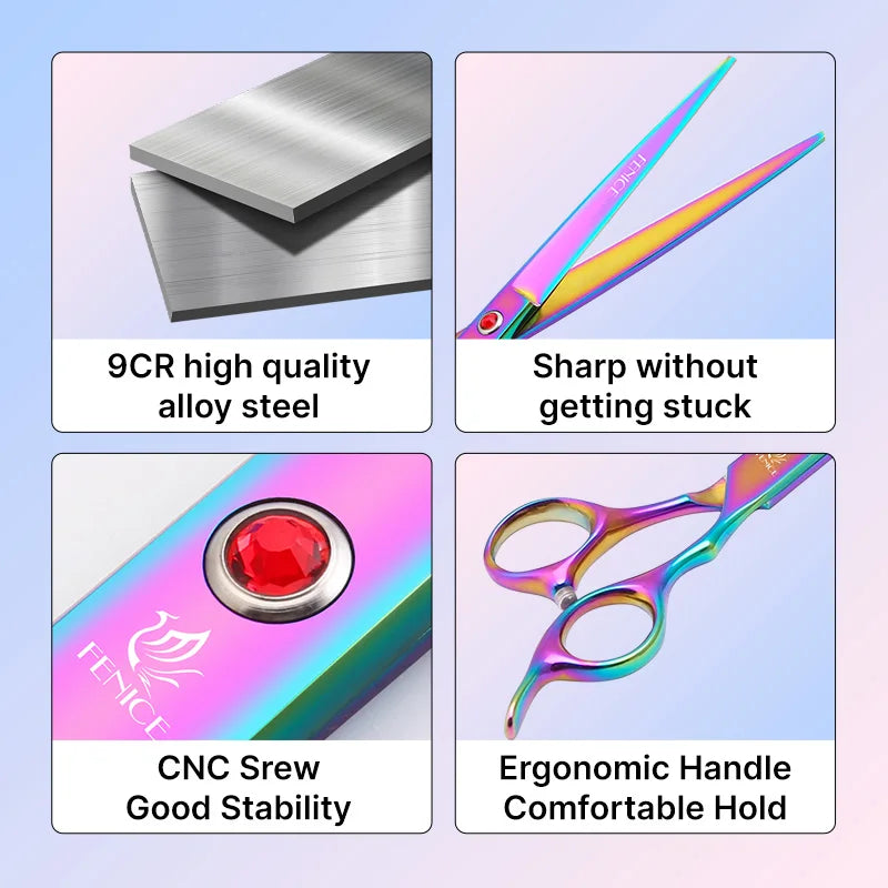 Fenice PremiumQuality ProfessionalGrade GroomingScissors For Dogs Home Use 9Cr Steel