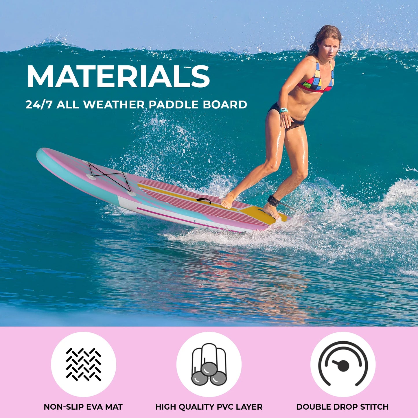 Inflatable Stand Up Paddle Board With Anti Slip EVA Deck