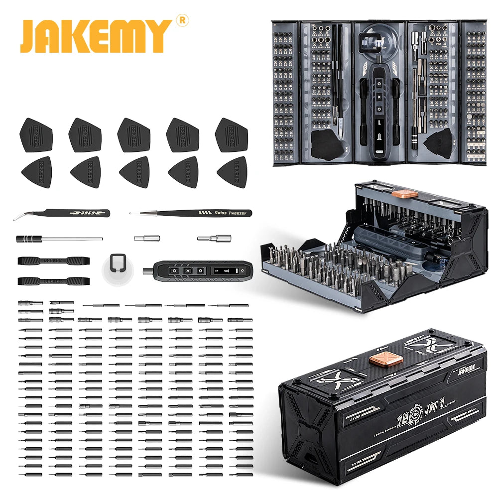 JAKEMY 180in1 Cordless Precision Screwdriver Set With Magnetic Bits