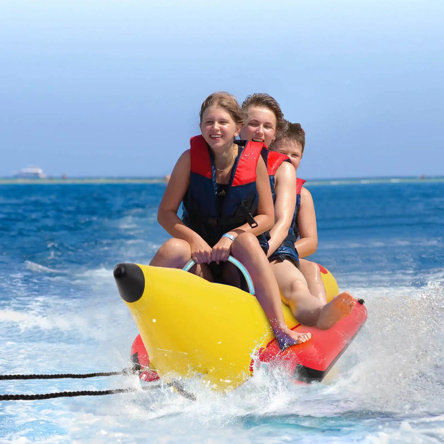 MULTIGOT Inflatable Banana Boat For Water Sports With Electric Pump
