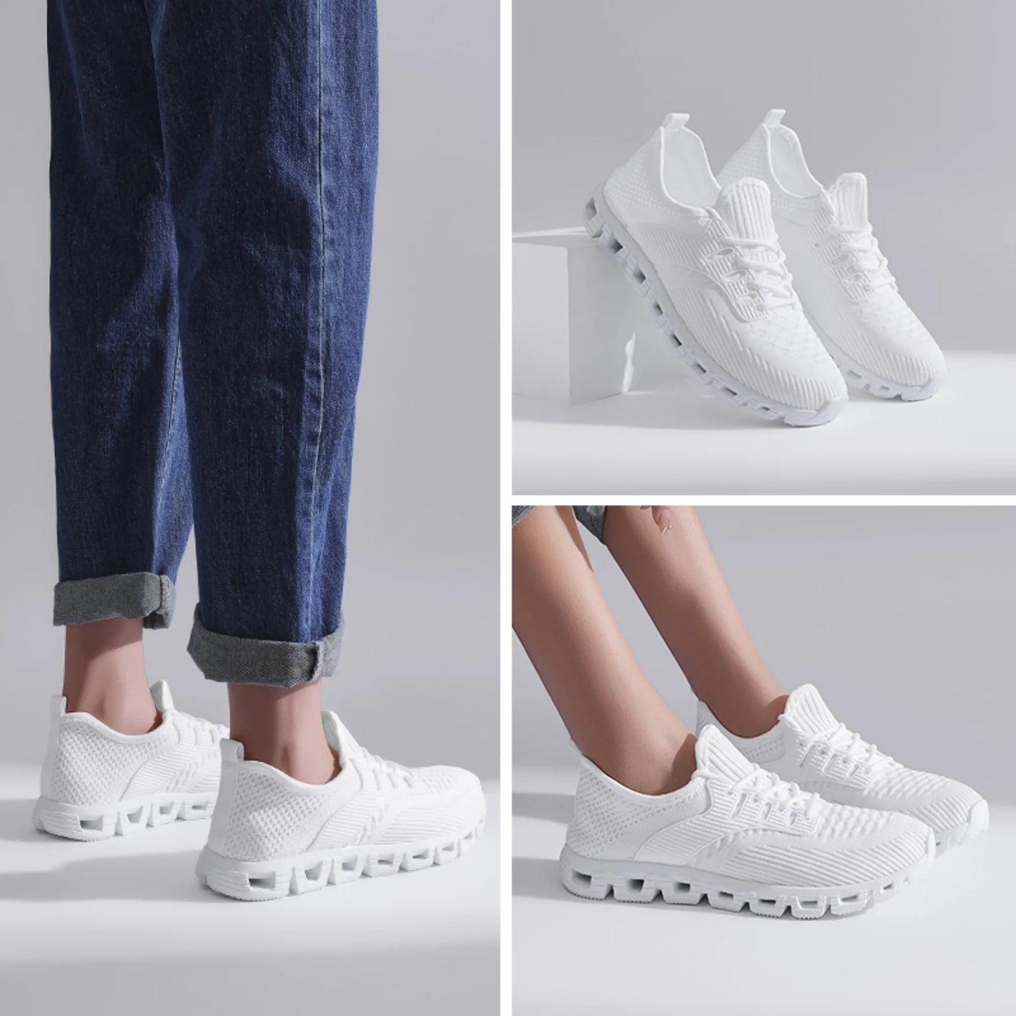 Unisex Breathable Mesh Running Shoes Cushioned Comfort