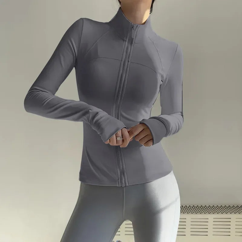 Women's Zip Up Fitness Jacket Long Sleeve MoistureWickingBreathableUVProtection Gear