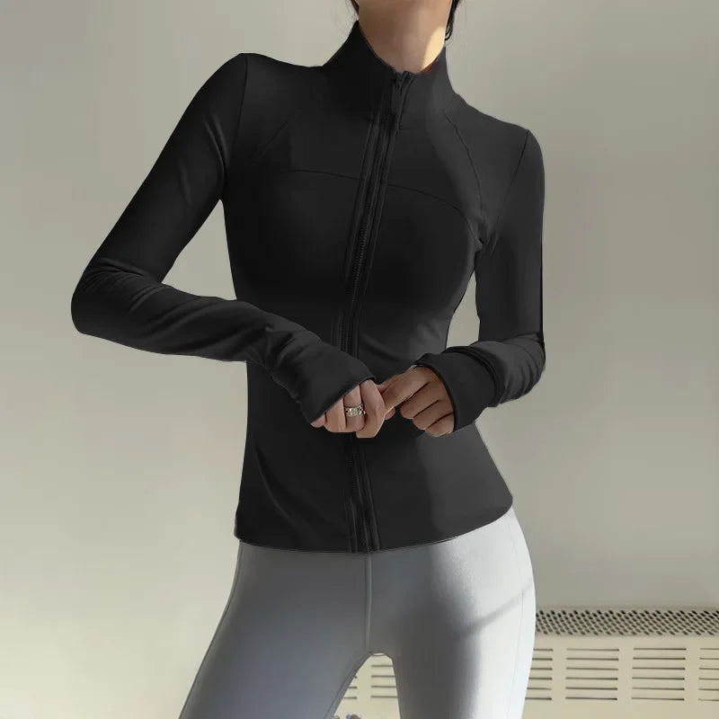 Women's Zip Up Fitness Jacket Long Sleeve MoistureWickingBreathableUVProtection Gear