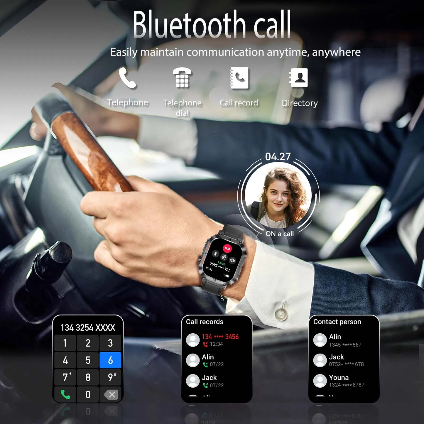 EIGIIS Military 5ATM Heart Rate Blood Oxygen Compass