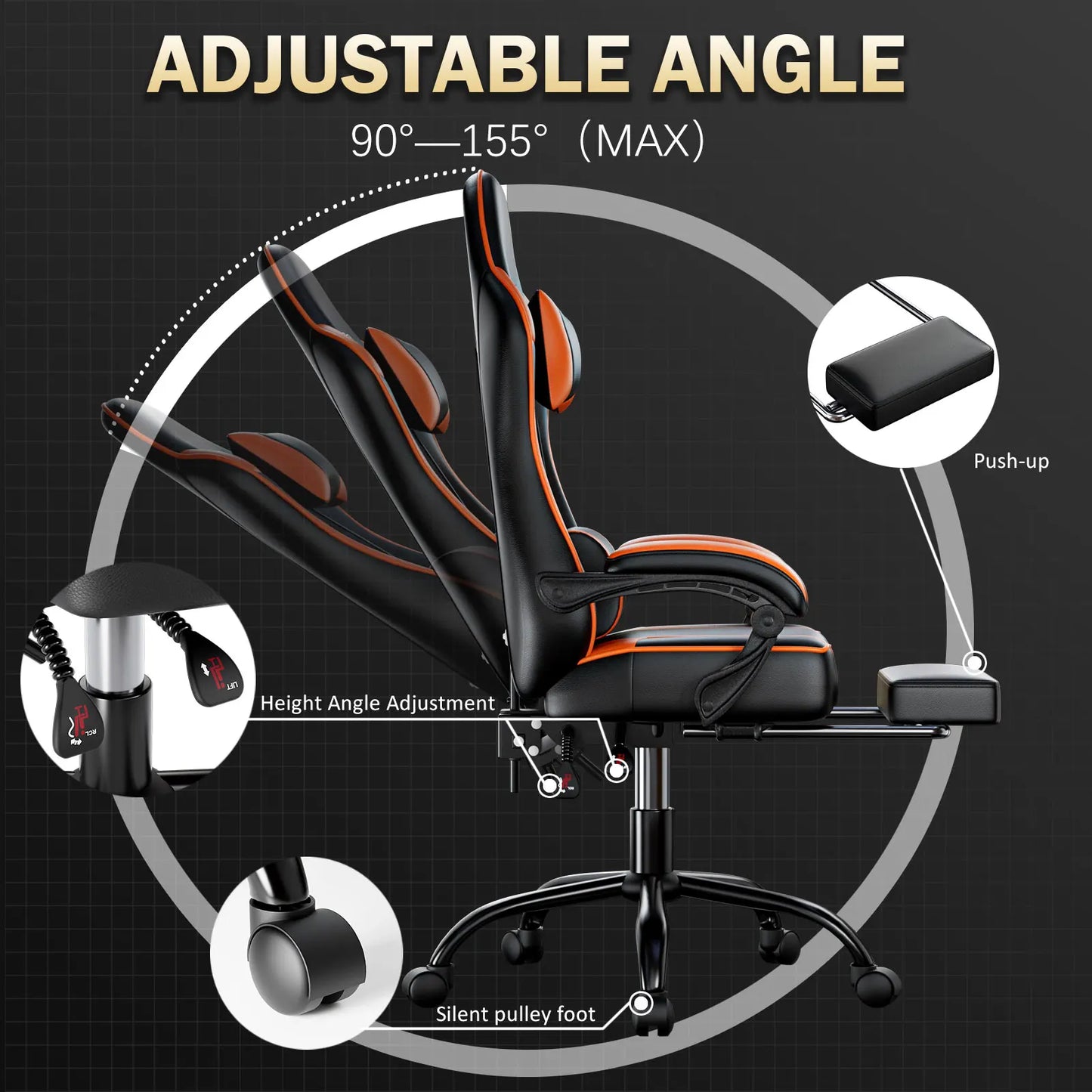 AnYu Furniture Gaming Chair Ergonomic With Footrest