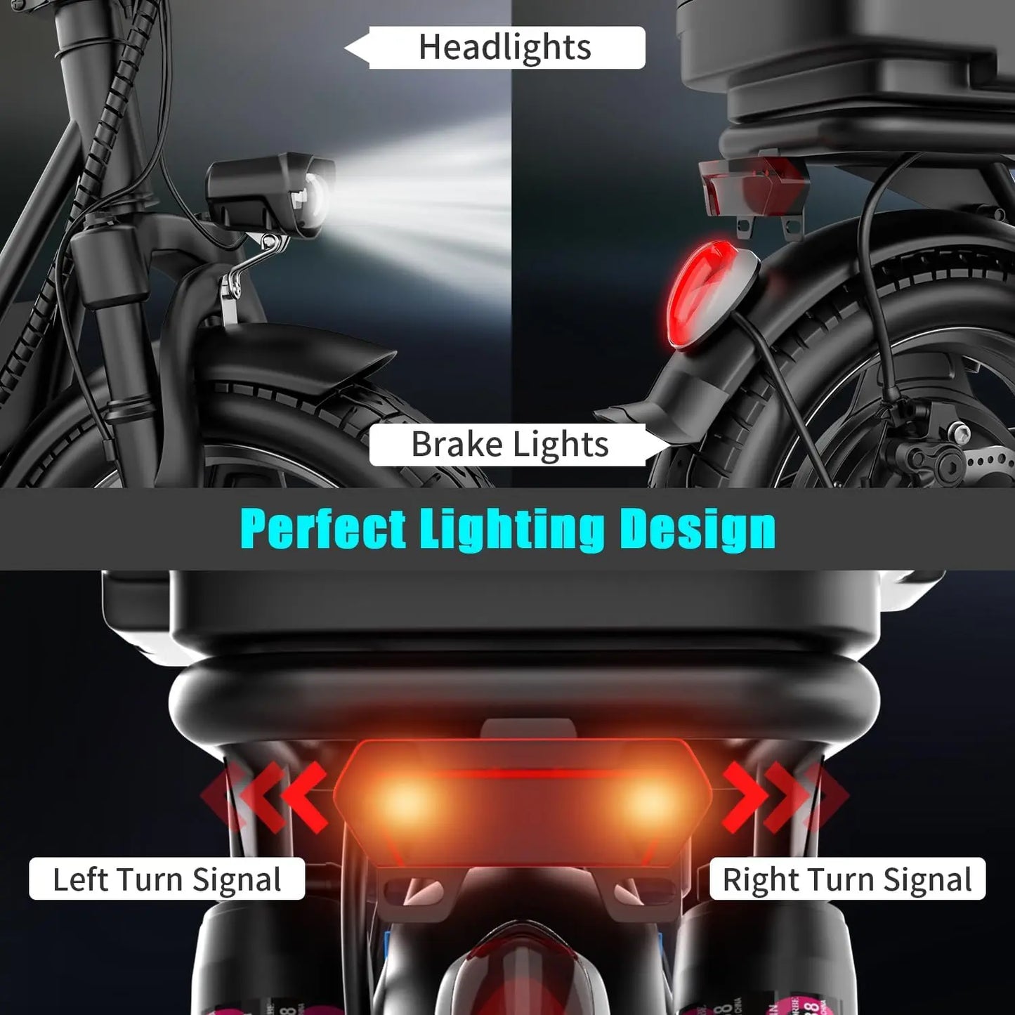 Foldable Electric Scooter With Trunk 650W Peak 48V 15Ah