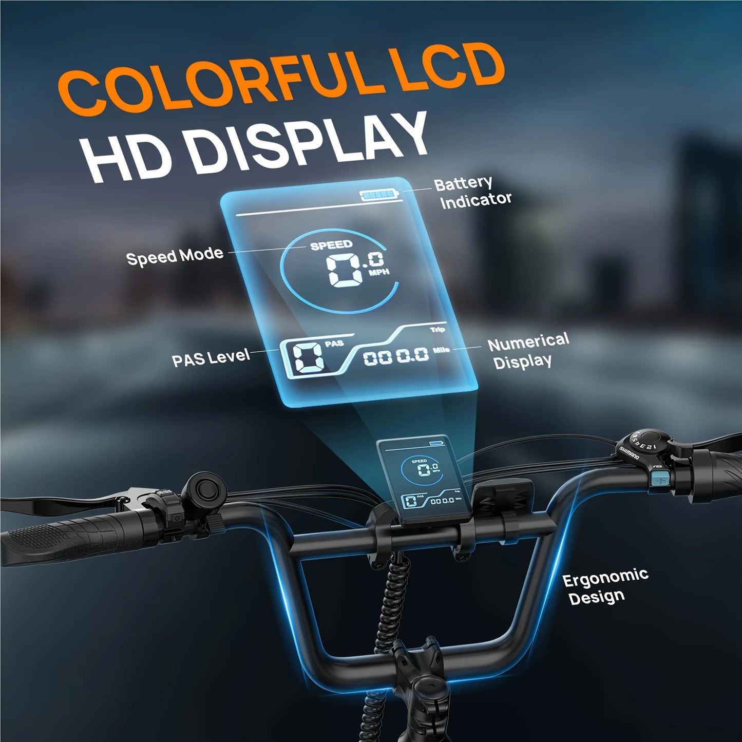 Urlife E20 Fat Tire Electric Bike 1000W 48V 13Ah Battery