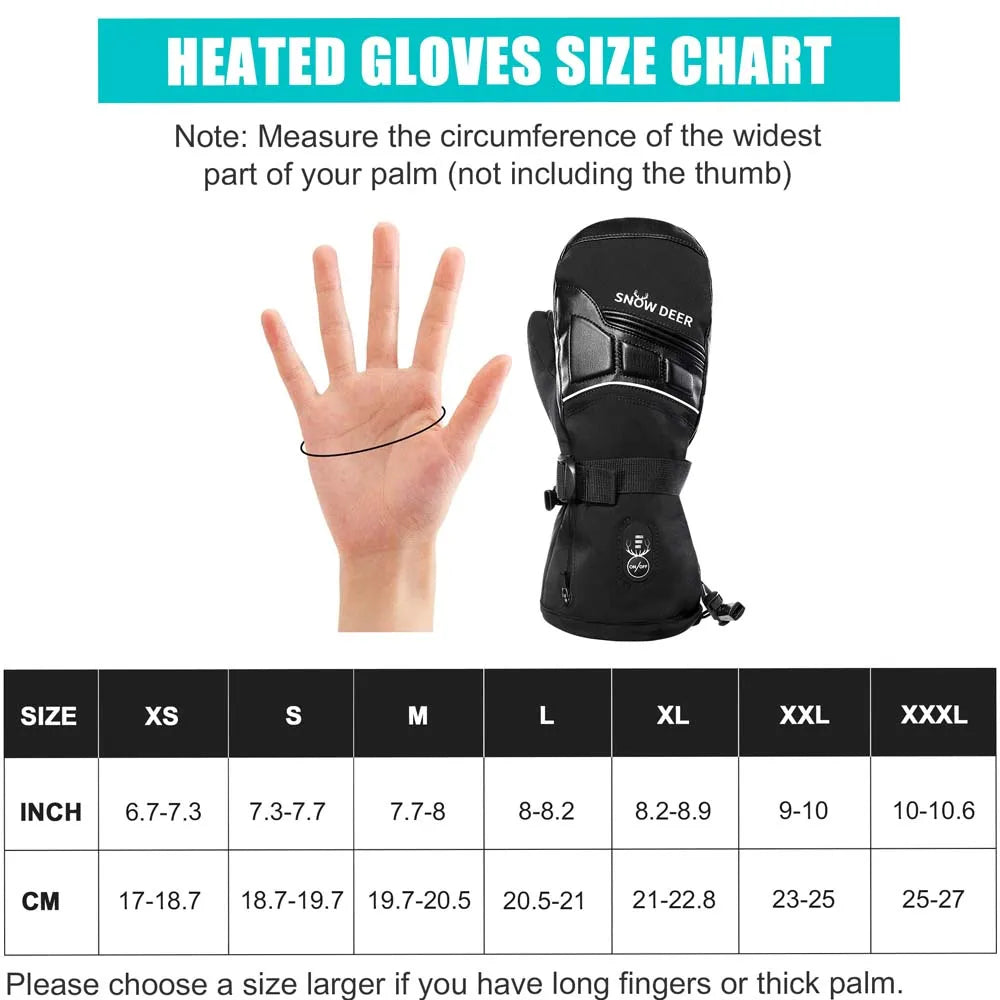 Savior Heat Heated Leather Snowboard Gloves With Battery