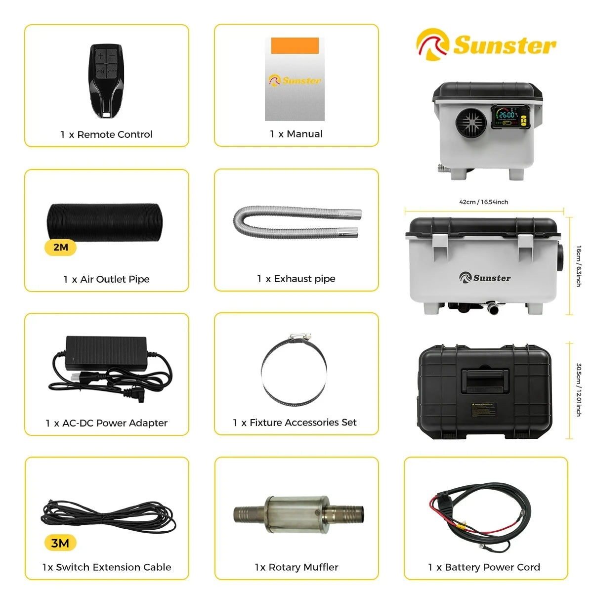 Sunster 8KW Diesel Air Heater LCD App Bluetooth