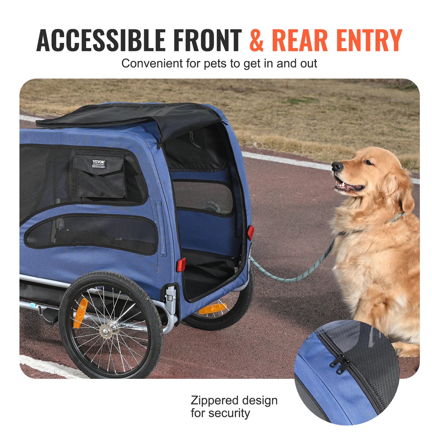 SucceBuy HighPerformance AllTerrain Foldable Pet Bike Trailer Carrier For DogOwners