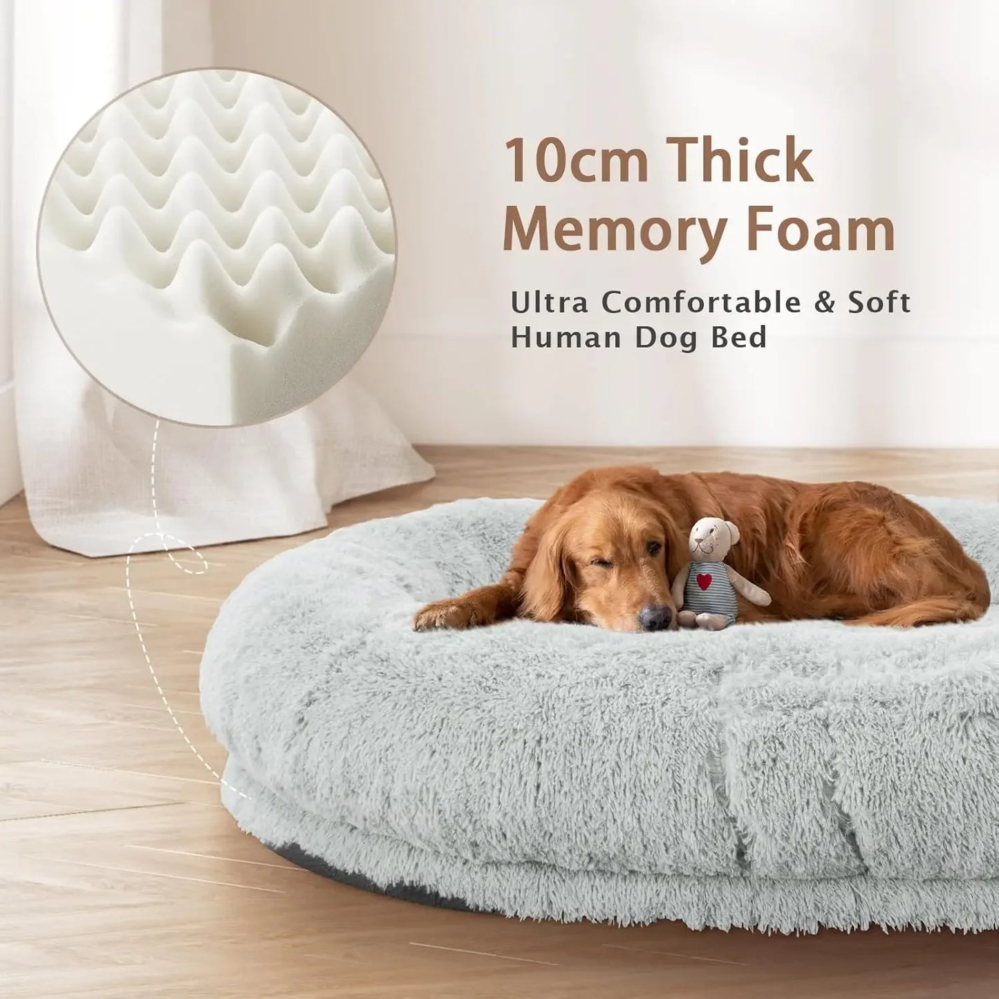 XMSJ Memory Foam Human Dog Bed For Adults Plus Pets