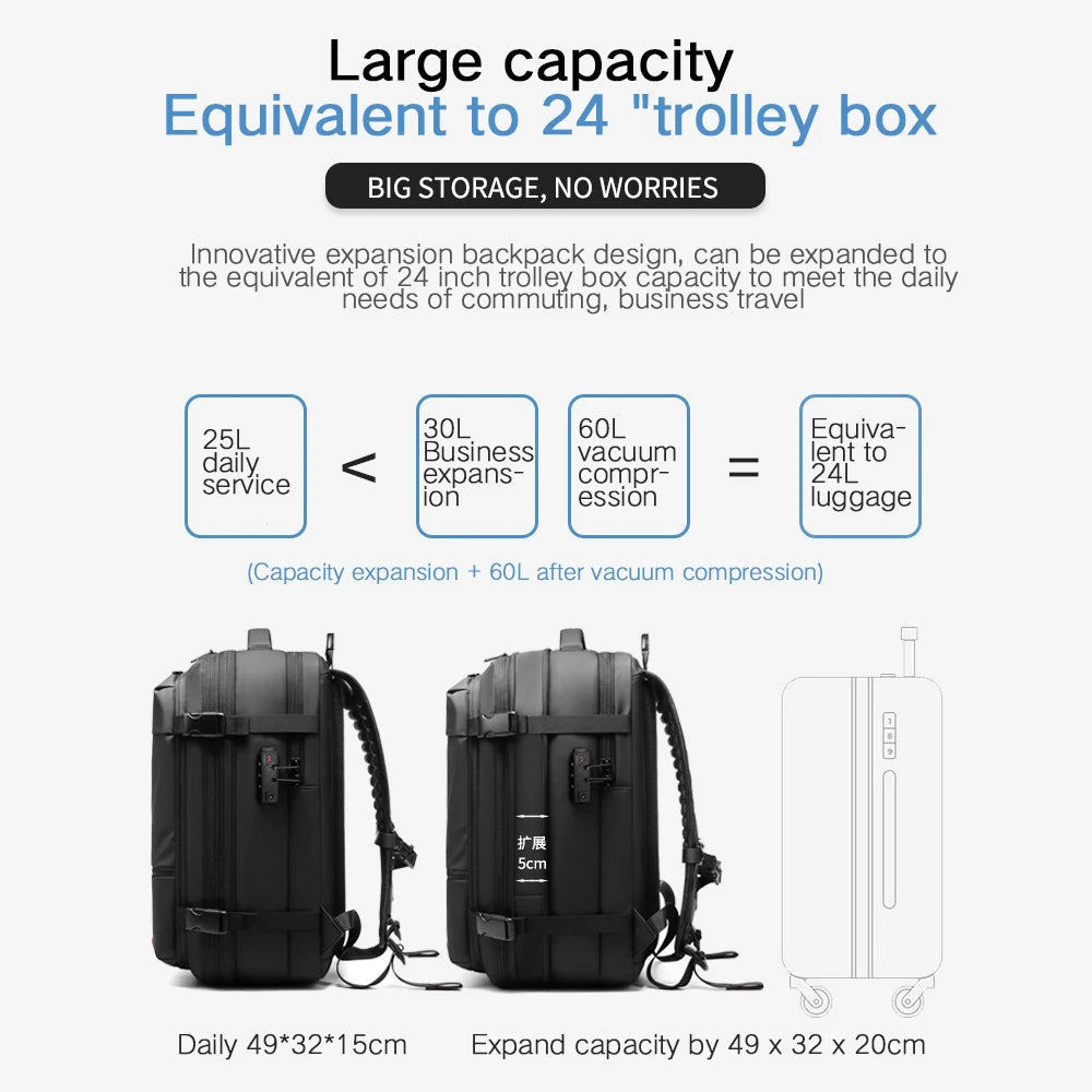 CN Jiangsu Unisex Ultraprofessional Multifunctional Travel Laptop Backpack Expanded Capacity