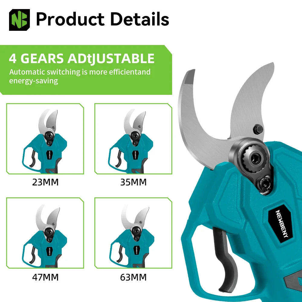 NewBeny Brushless Electric Pruning Shears 45MM For 21V Battery