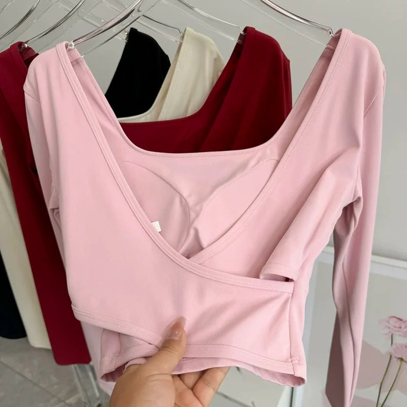 CN Yoga Chest Pad Cross Back Slim Fit Breathable Women