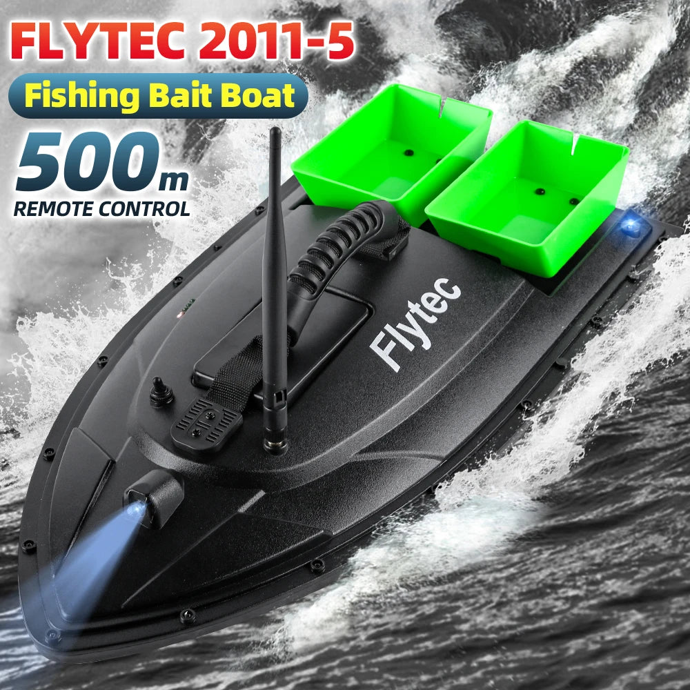 Flytec US Plug Remote Control Bait Boat 500m Dual Motor Fish Finder LED