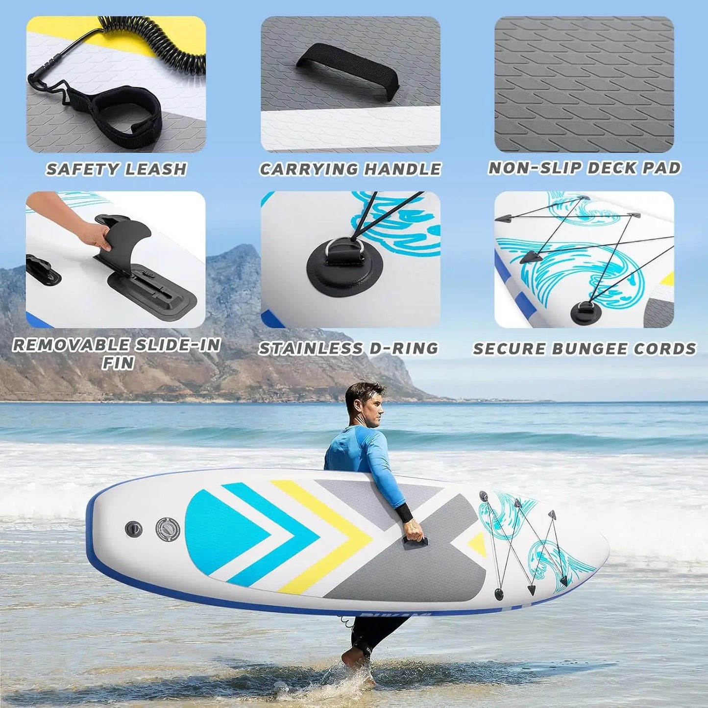 XMSJ Inflatable Paddle Board For Adults Premium Carry Bag