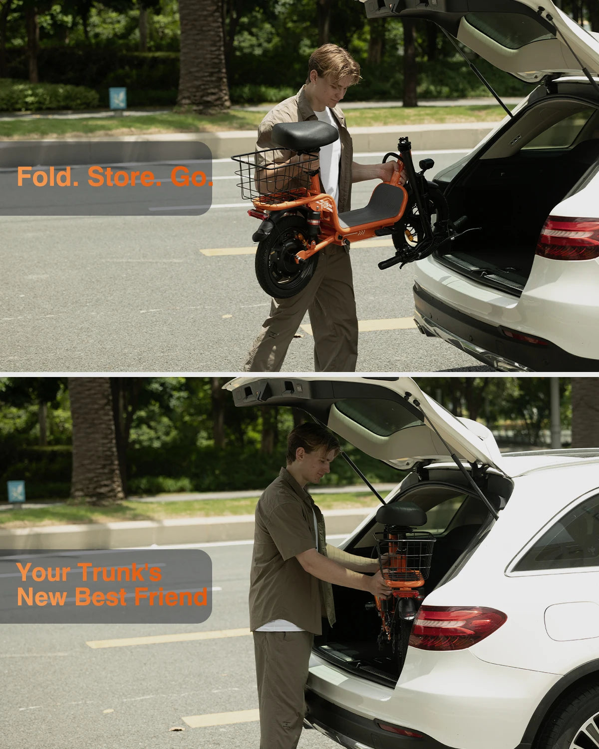 Bodywel Folding Electric Bike T3 Ebike With Rear Basket