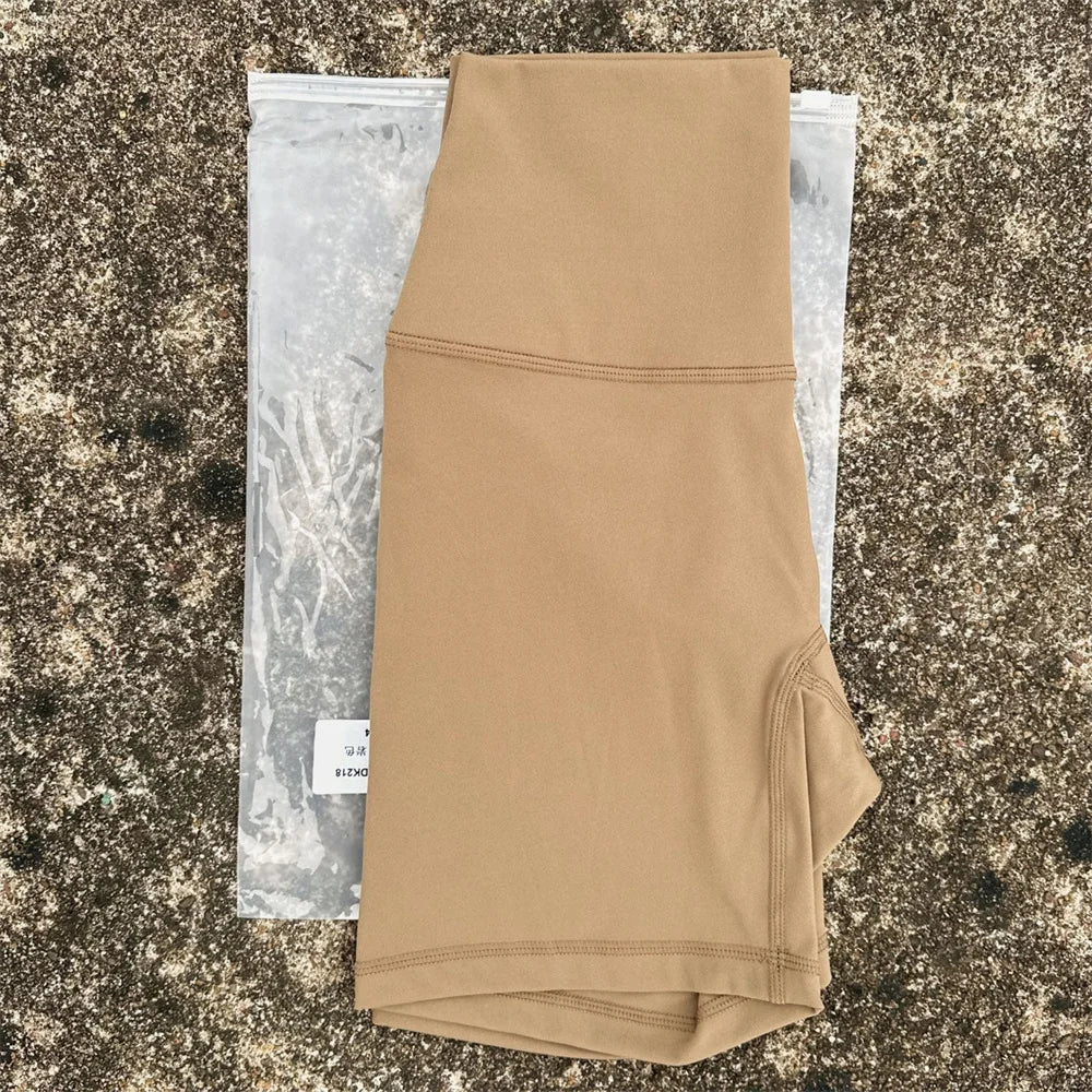 High Waist Yoga Shorts For Women Seamless Pocket Training