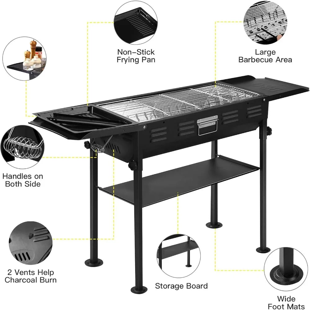 Highconcerned Portable Charcoal Folding BBQ Grill Outdoors