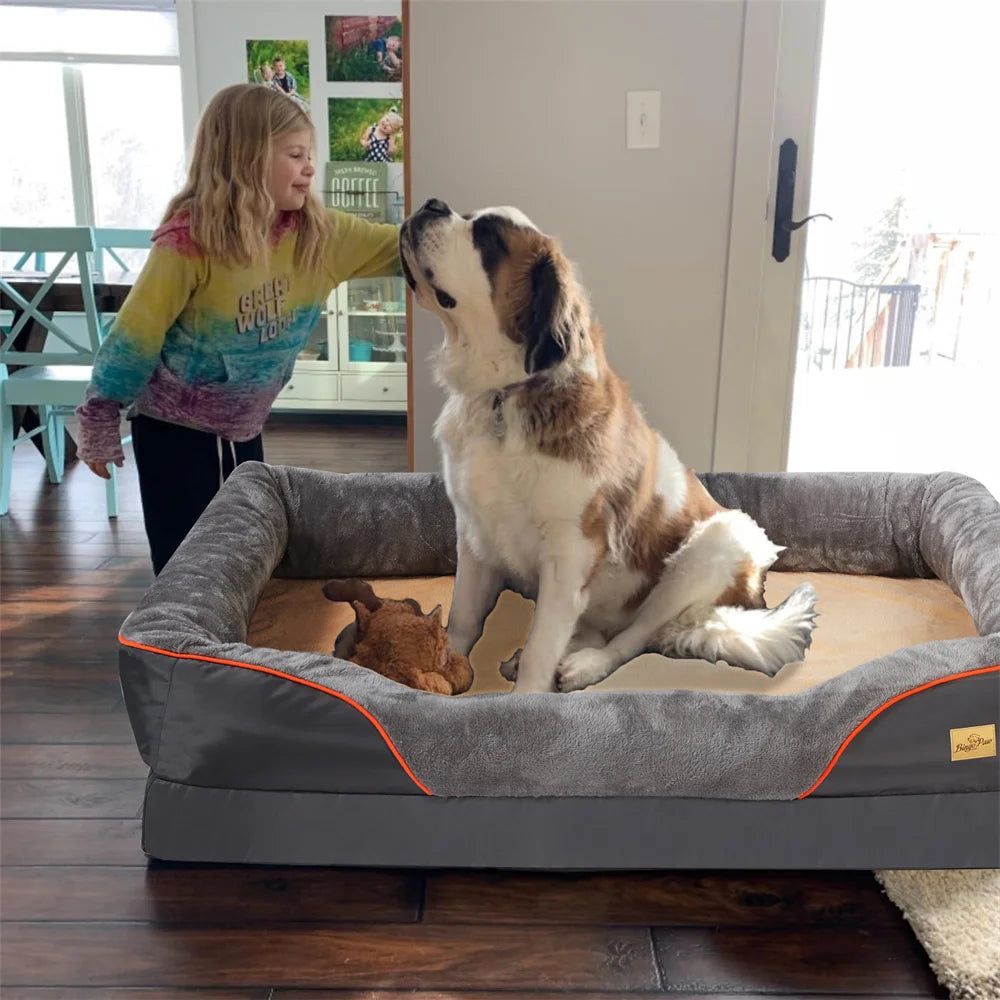 Borwart Orthopedic Memory Foam Dog Bed Sofa Couch Cover