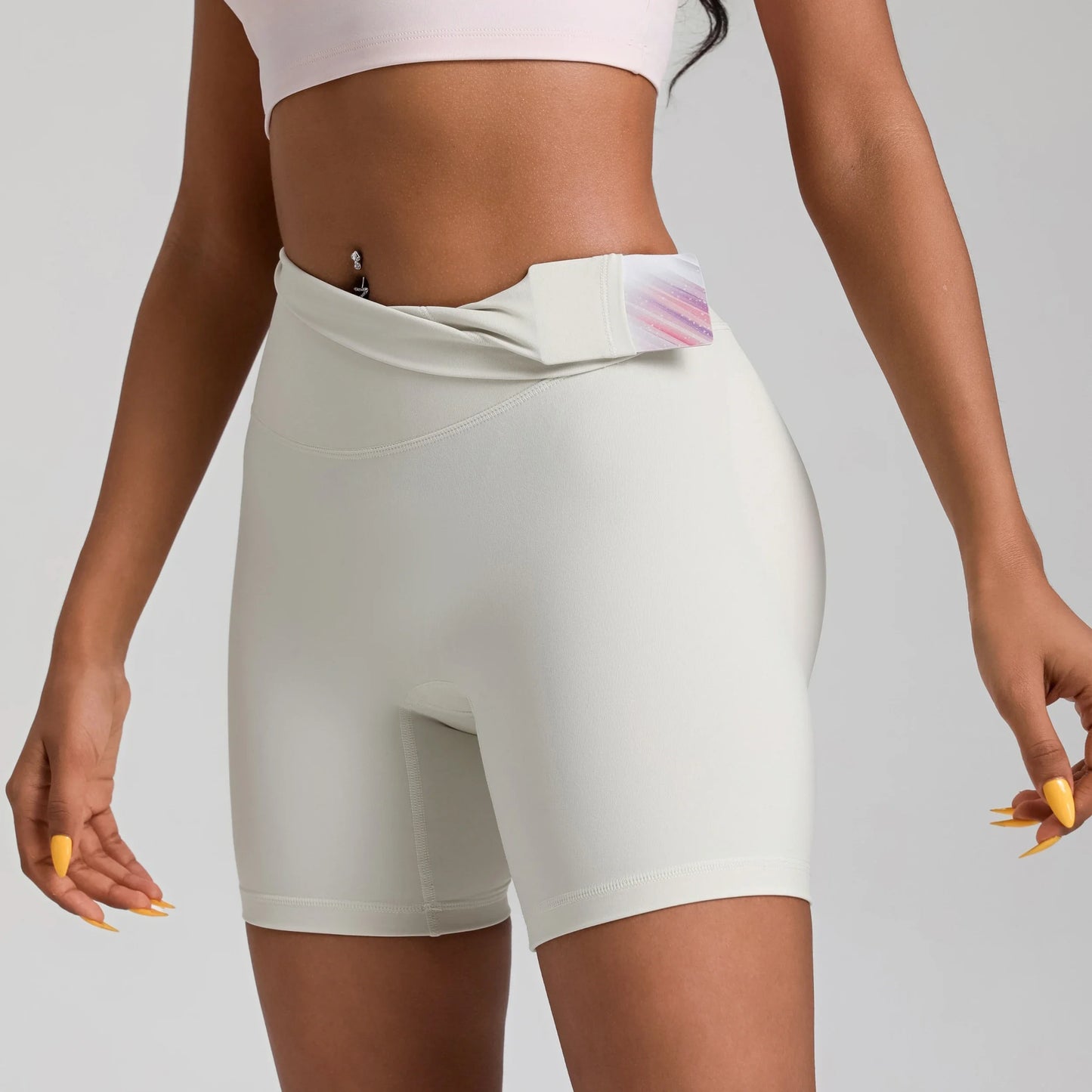 High Waist Yoga Shorts For Women Seamless Pocket Training