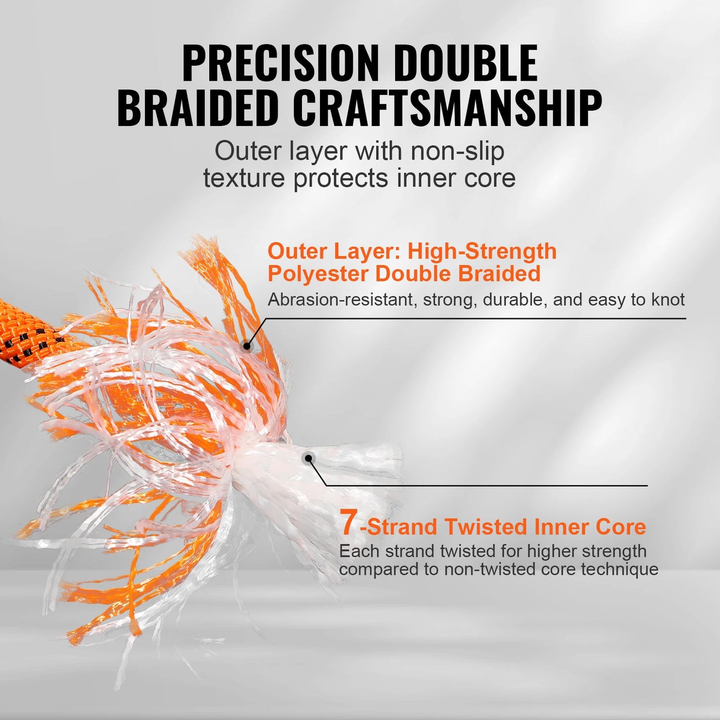 SucceBuy DualWeave Polyester Rope for Outdoor Adventures and Arborist Tasks