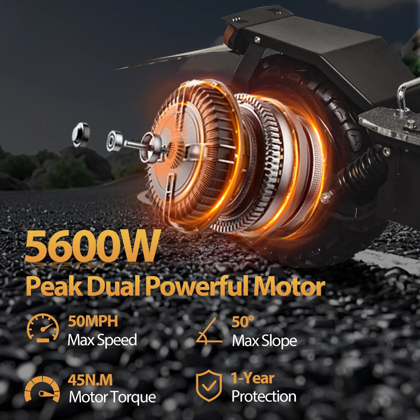 STAKYOMO 5600W Dual Motors Electric Scooter 50 MPH