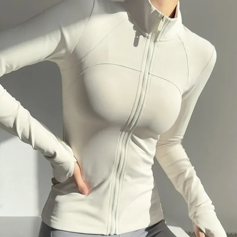 Women's Zip Up Fitness Jacket Long Sleeve MoistureWickingBreathableUVProtection Gear