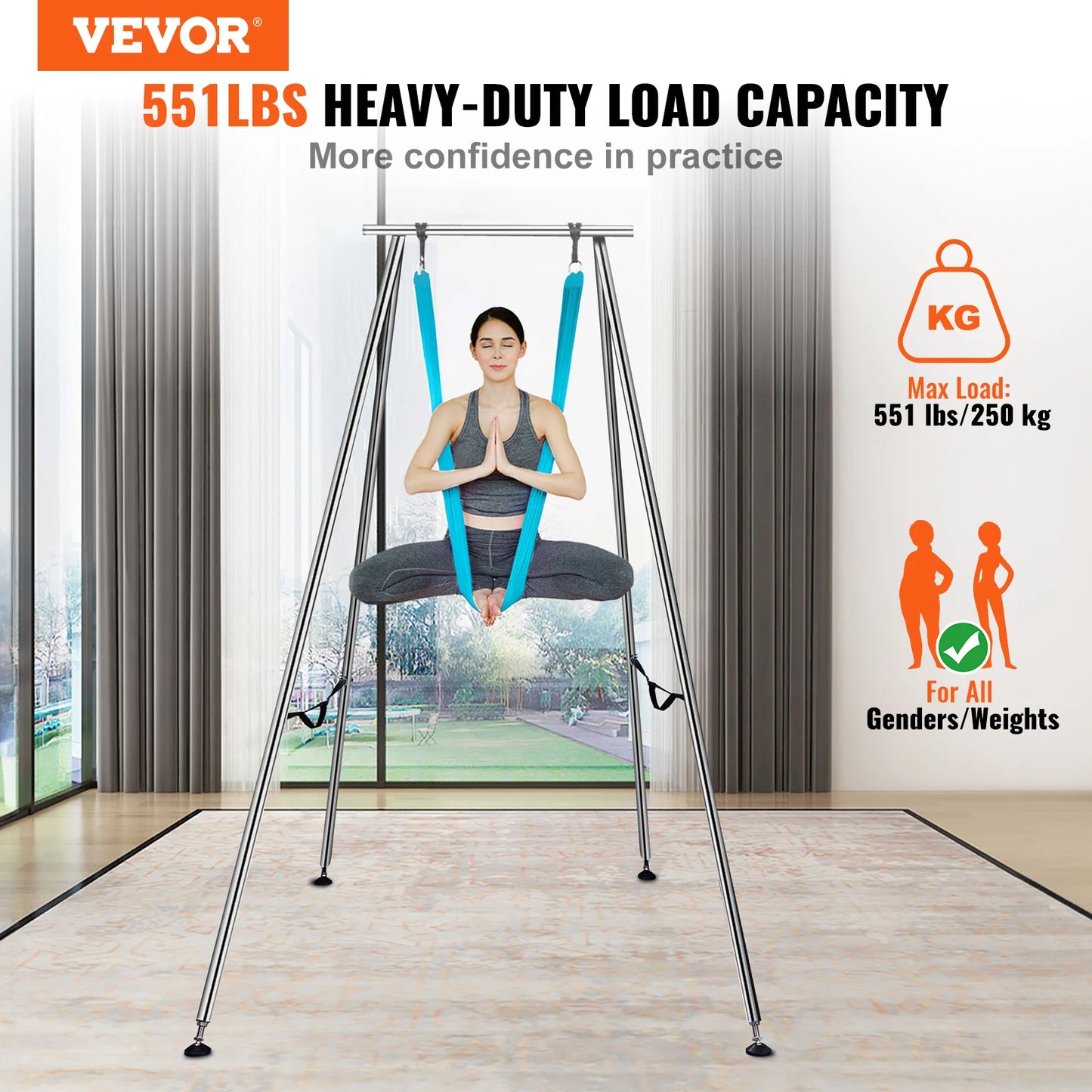 SucceBuy Aerial Yoga Frame And Hammock Stand Indoor Outdoor