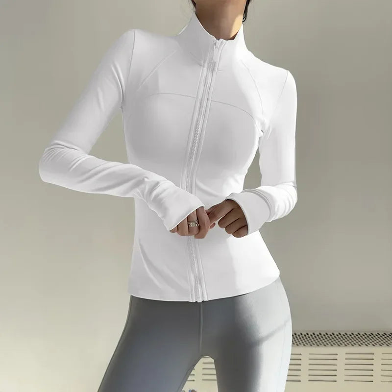 Women's Zip Up Fitness Jacket Long Sleeve MoistureWickingBreathableUVProtection Gear