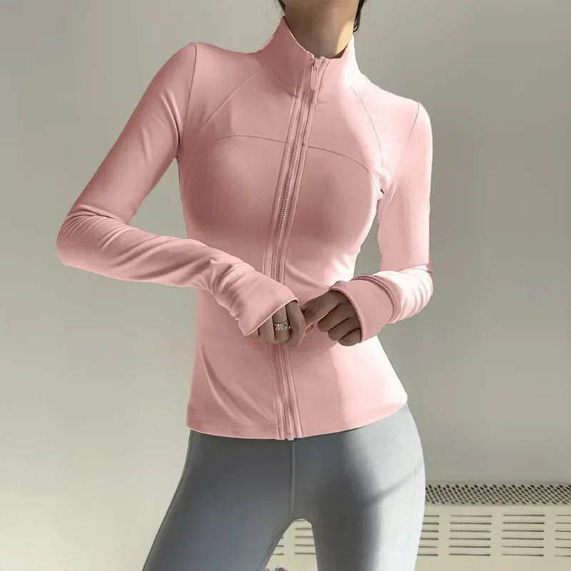 Women's Zip Up Fitness Jacket Long Sleeve MoistureWickingBreathableUVProtection Gear