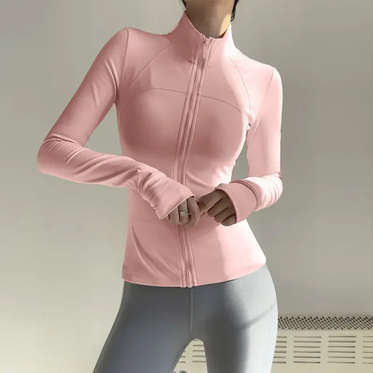 Women's Zip Up Fitness Jacket Long Sleeve MoistureWickingBreathableUVProtection Gear