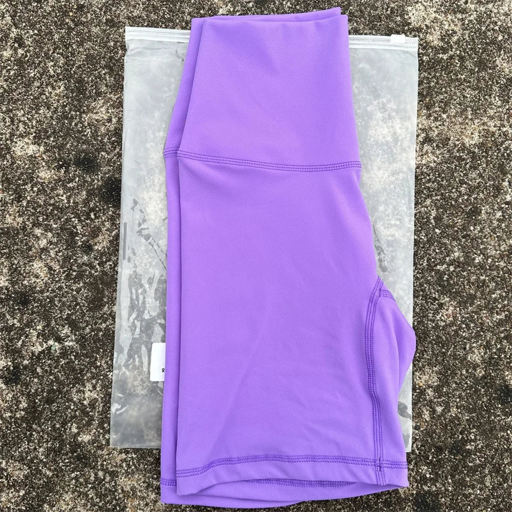 High Waist Yoga Shorts For Women Seamless Pocket Training