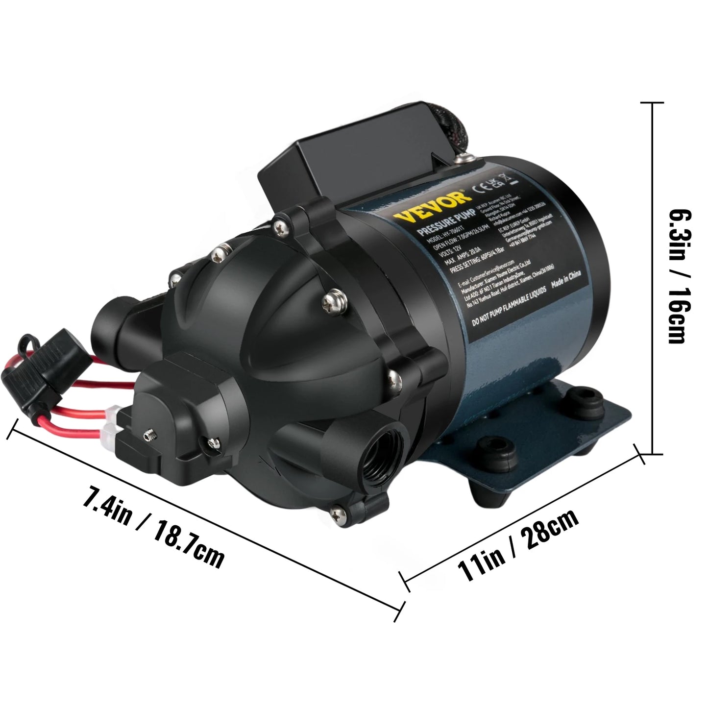 SucceBuy 12V Washdown Pump 7 GPM For Marine RV Boat